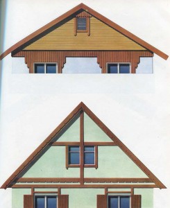 Фронтоны домов из панелей заводского изготовления с деревянным каркасом