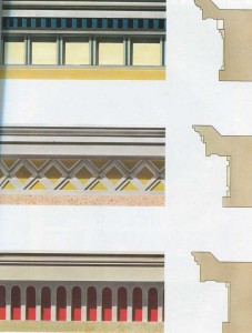 Железобетонный карнизный блок и фризовая панель с декоративным рельефом