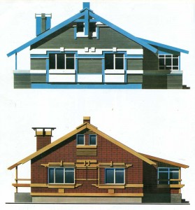 Варианты фасадов жилого дома из кирпича