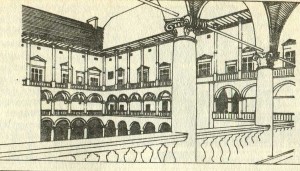 Краков, двор Вавельского замка с аркадами