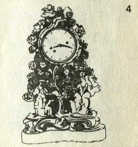 Настольные часы с фарфоровыми фигурками