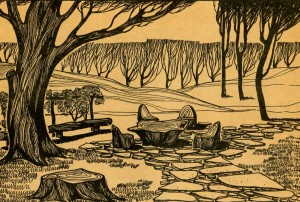 Место отдыха у большого дерева с развесистой кроной