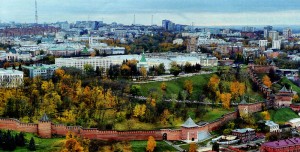 Панорама верхней части Нижнего Новгорода