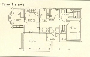 План 1 этажа деревянного дома