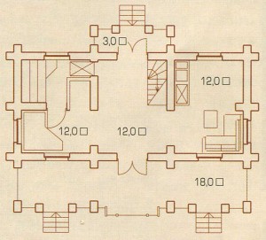 План первого этажа русского дома.