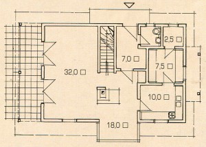 План 1 этажа современного деревенского дома