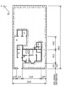 Генплан усадьбы с 4-комнатным жилым домом (пример застройки)