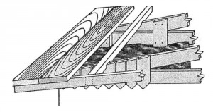 Конструктивное устройство плоской крыши (видны отверстия продухов)