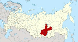 Иркутская область на карте Российской Федерации
