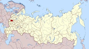 Калужская область на карте Российской Федерации