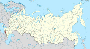 Карачаево-Черкесская Республика на карте российской Федерации