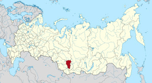 Кемеровская область на карте Российской Федеации