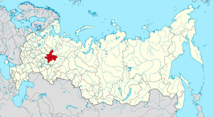 Кировская область на карте Российской Федерации