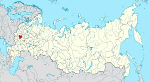 Тульская область на карте Российской Федерации