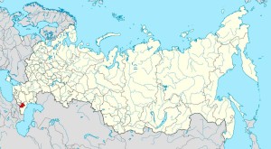Чеченская Республика на карте Росии