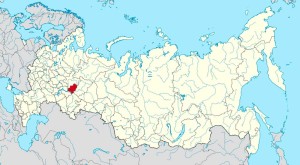 Удмуртская Республика на карте Российской Федерации