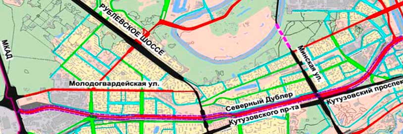 Дублер проспекта. План дублера Кутузовского проспекта. План Северного обхода Кутузовского проспекта. Можайское шоссе дублер. Платный дублер Кутузовского проспекта схема.