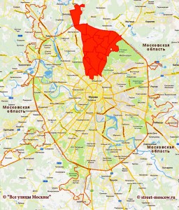 округ на карте Москвы