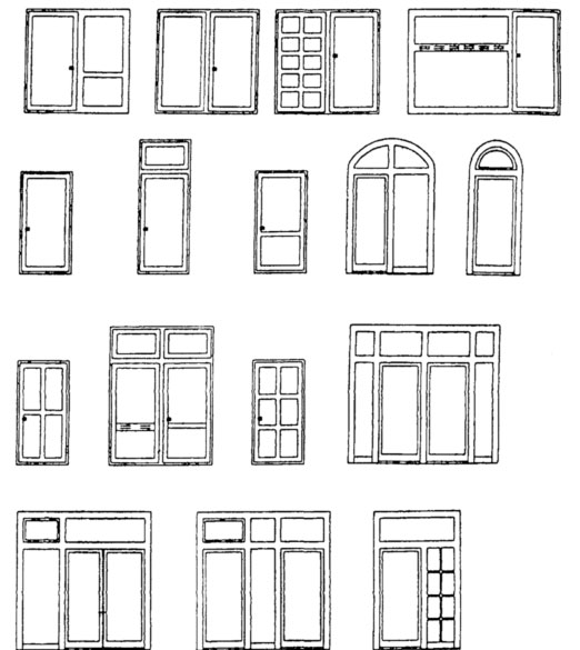 Примеры архитектурных рисунков дверных блоков