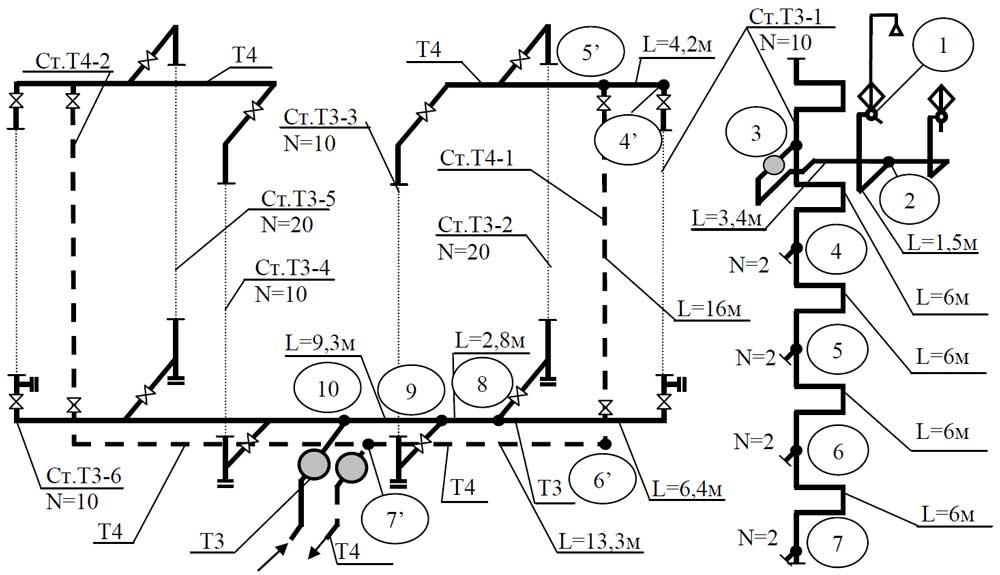 Горячее водоснабжение многоквартирного дома чертеж