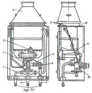Проточный газовый водонагреватель ВПГ-18