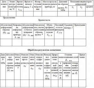 ЖУРHАЛ  испытания засоленного грунта