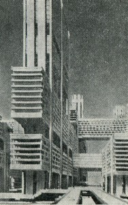 Проект реконструкции района Цукидзи в Токио. 1960 г. Архитектор. К. Танге