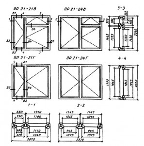 Конструкция, форма, основные размеры и марки окон и балконных дверей общественных зданий