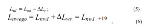 Индекс эквивалентного приведенного уровня ударного шума <em>L<sup>nwego</sup></em> определяется по формулам