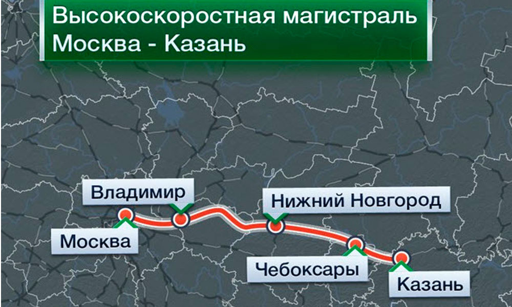 Скоростная дорога москва казань схема когда откроют