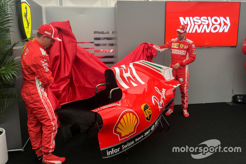 Sebastian Vettel, Kimi Raikkonen, Ferrari, unveiling Mission Winnow livery