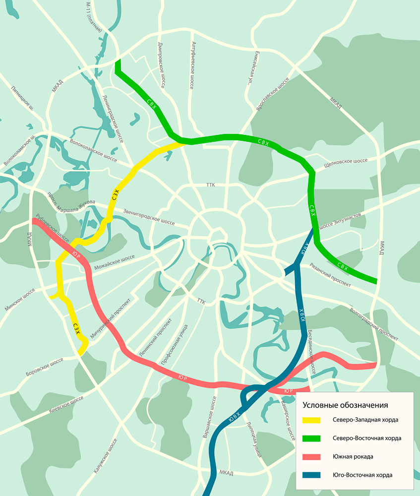 Северная хорда москвы на карте подробная карта