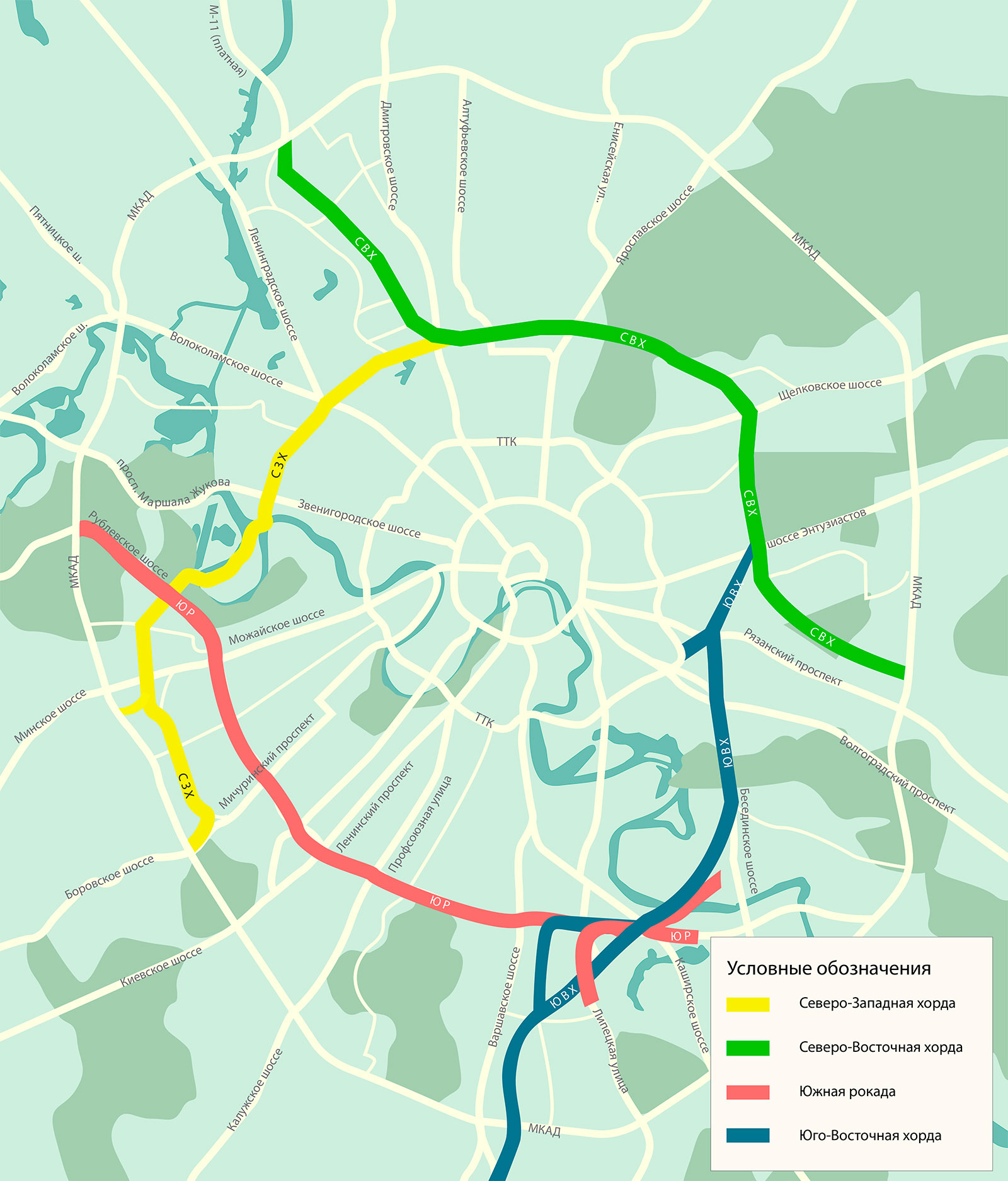 План магистралей москвы