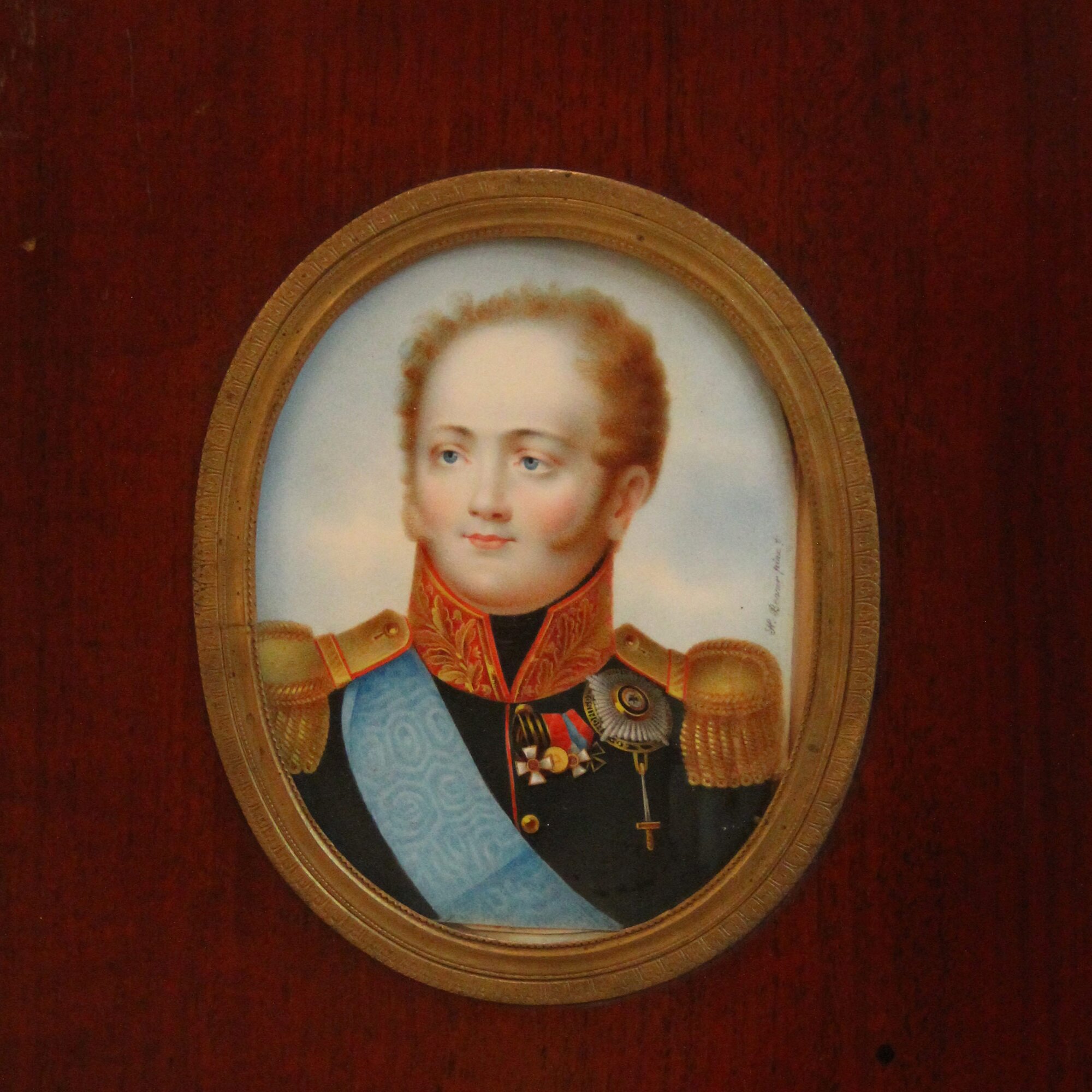 Ж. Беннер. Портрет Александра I. Миниатюра. 1817 год. Музей-панорама «Бородинская битва»