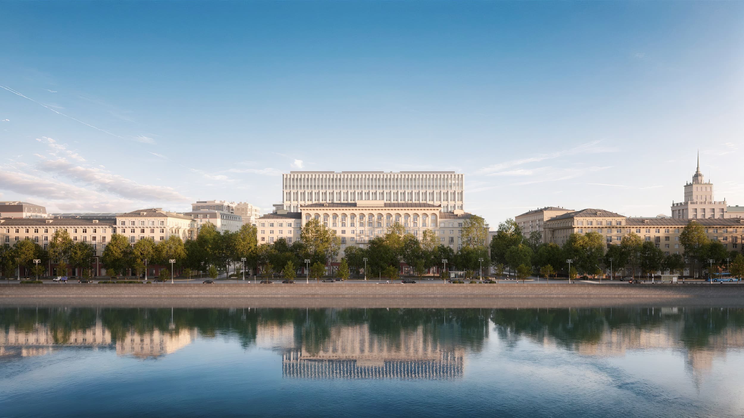 Фрунзенскую набережную украсили новые дома с 7-метровыми витражами и радиусными террасами