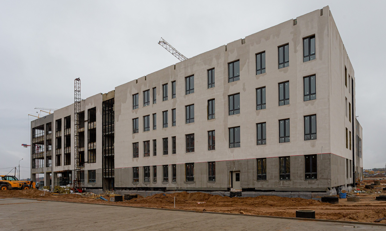 В школе жилого комплекса «Большое Юрлово» ведется черновая отделка